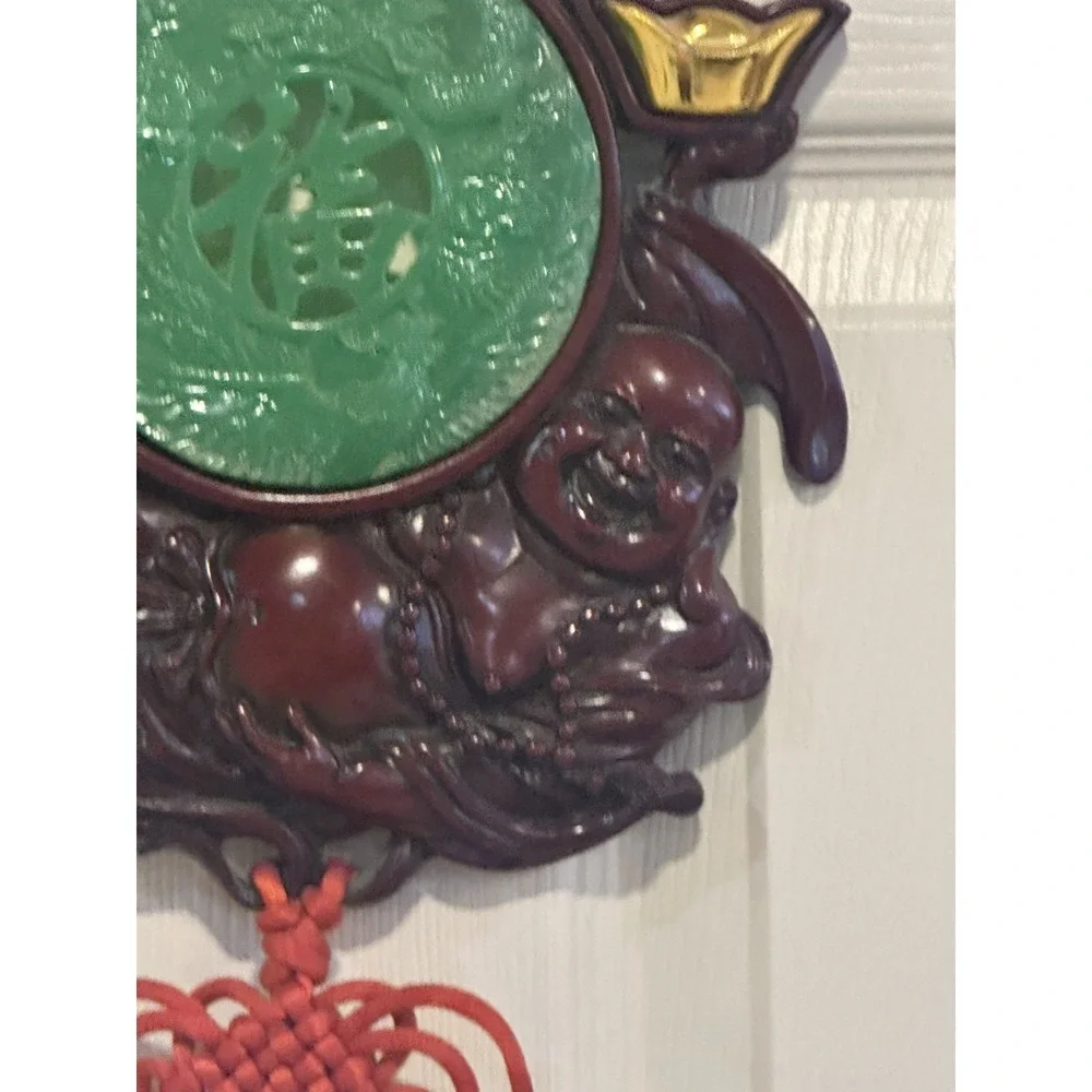 Vintage Hanging Buddha Wood Good Luck‎ Wall Decor